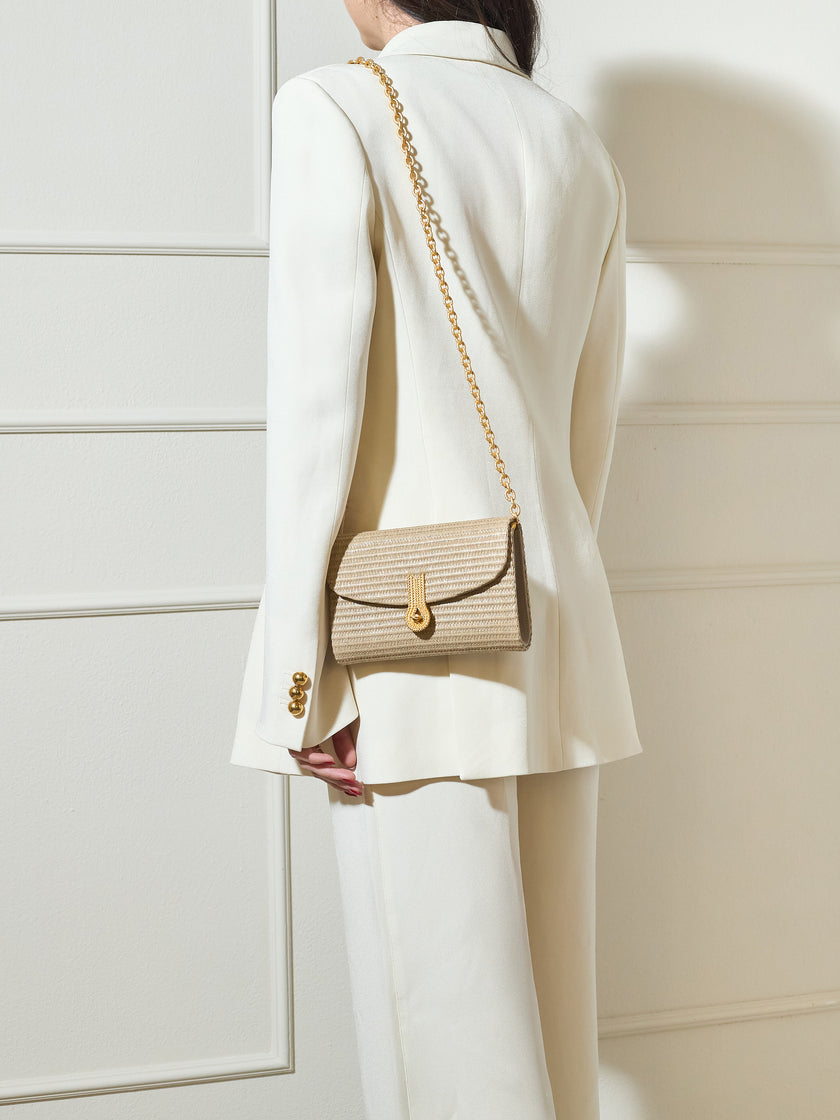 QUEEN MID TAUPE STRAW