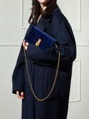 QUEEN MID VELVET BLU NAVY
