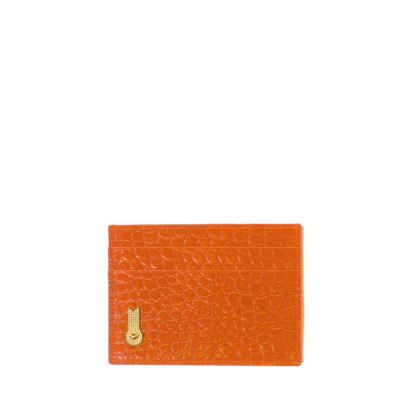 CARD HOLDER PRINTED CROCO ORANGE