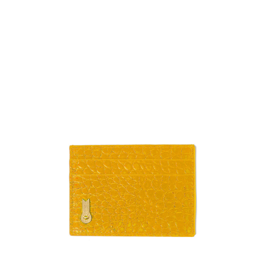 CARD HOLDER PRINTED CROCO YELLOW
