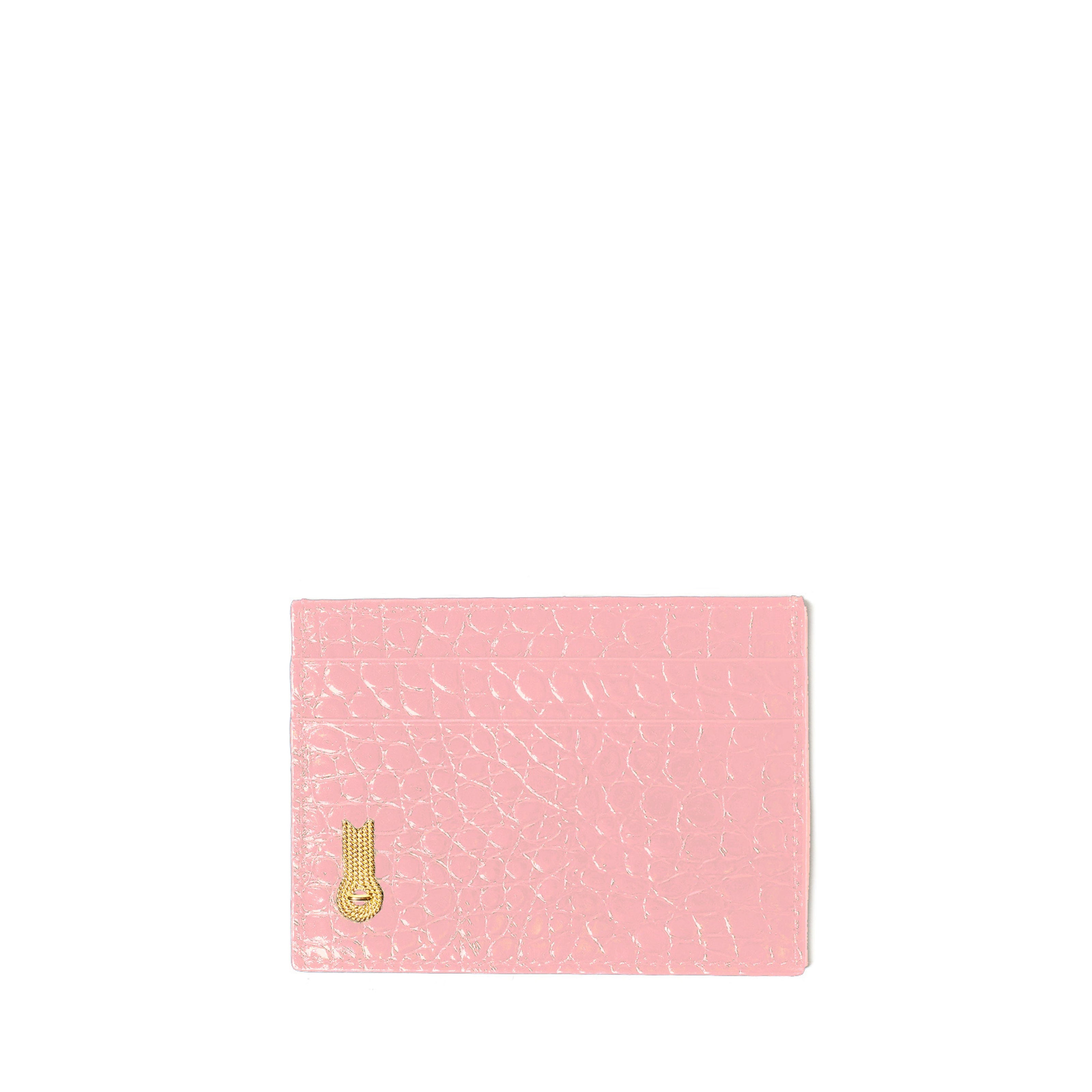 CARD HOLDER PRINTED CROCO PINK