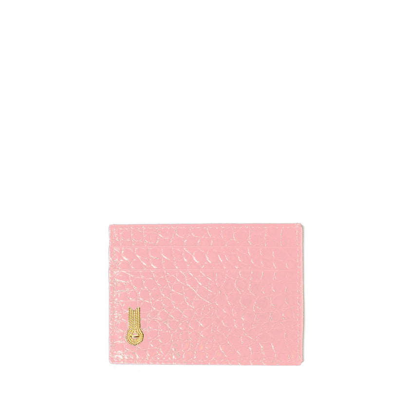 CARD HOLDER PRINTED CROCO PINK