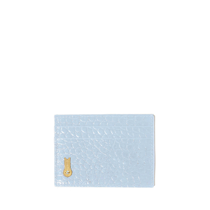 CARD HOLDER PRINTED CROCO CIELO