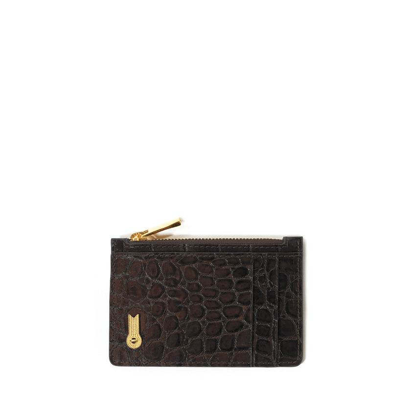 MINI WALLET CROCO CHOCOLATE