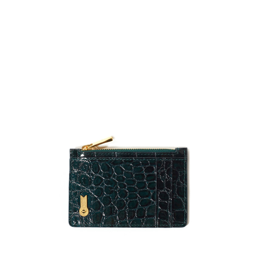 MINI WALLET CROCO GREEN