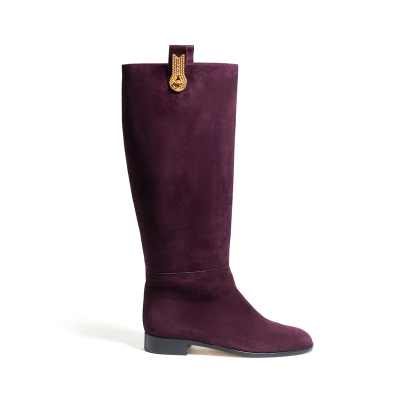 QUEEN BOOTS SUEDE VINTAGE PORT