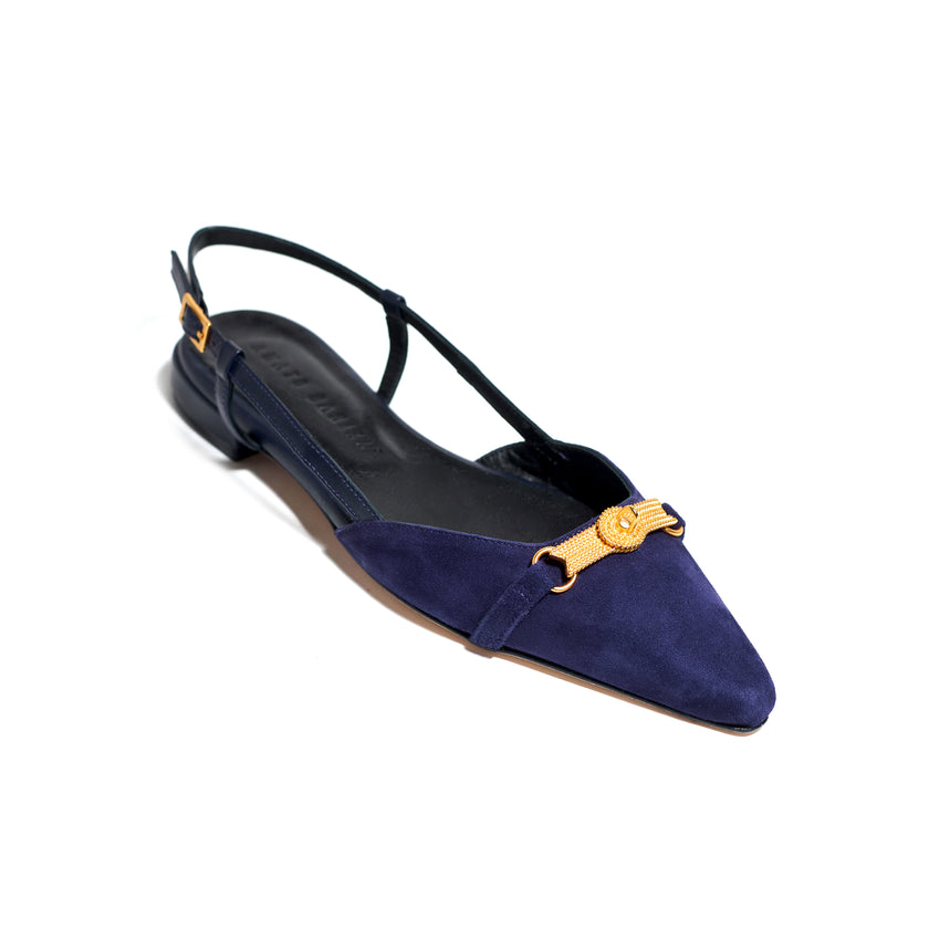 QUEEN SLINGBACK SUEDE NAVY