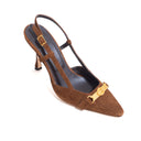 QUEEN SLINGBACK IN CAMOSCIO VINTAGE PORT