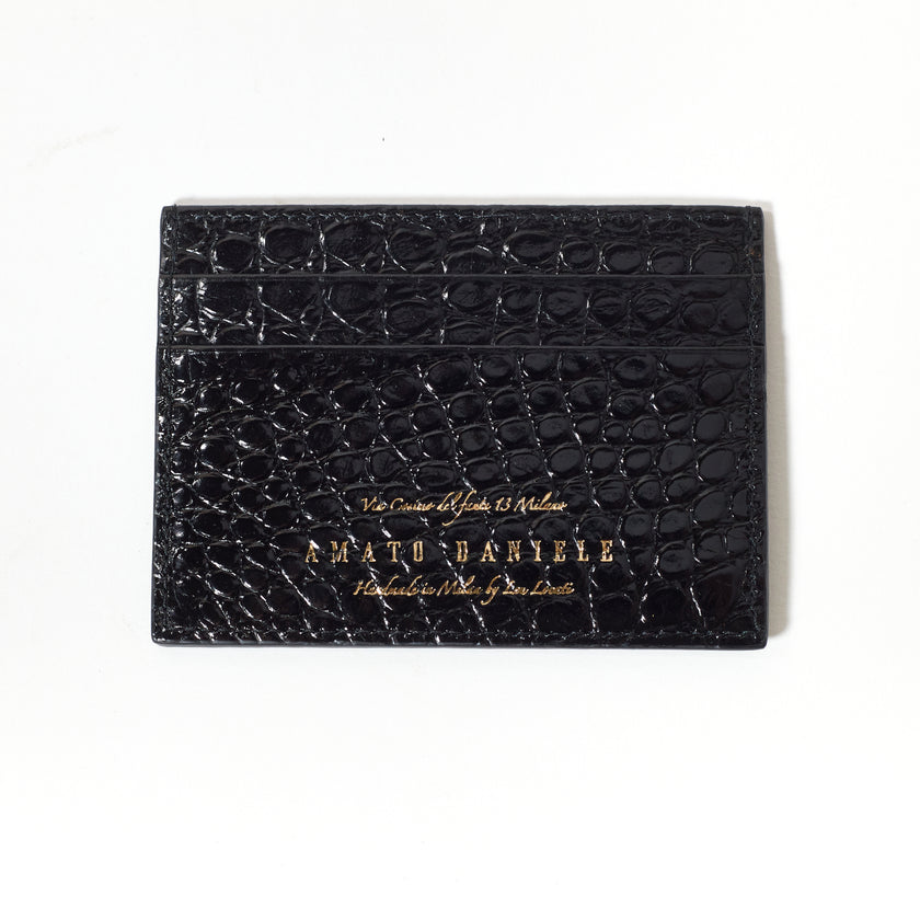 CARD HOLDER PRINTED CROCO BLACK
