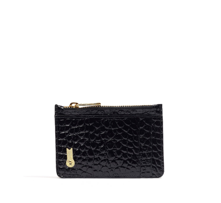 MINI WALLET CROCO BLACK