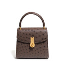 QUEEN HANDBAG OSTRICH CHOCCOLATE