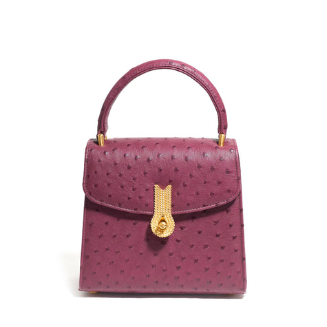 QUEEN HANDBAG OSTRICH LAMPONE