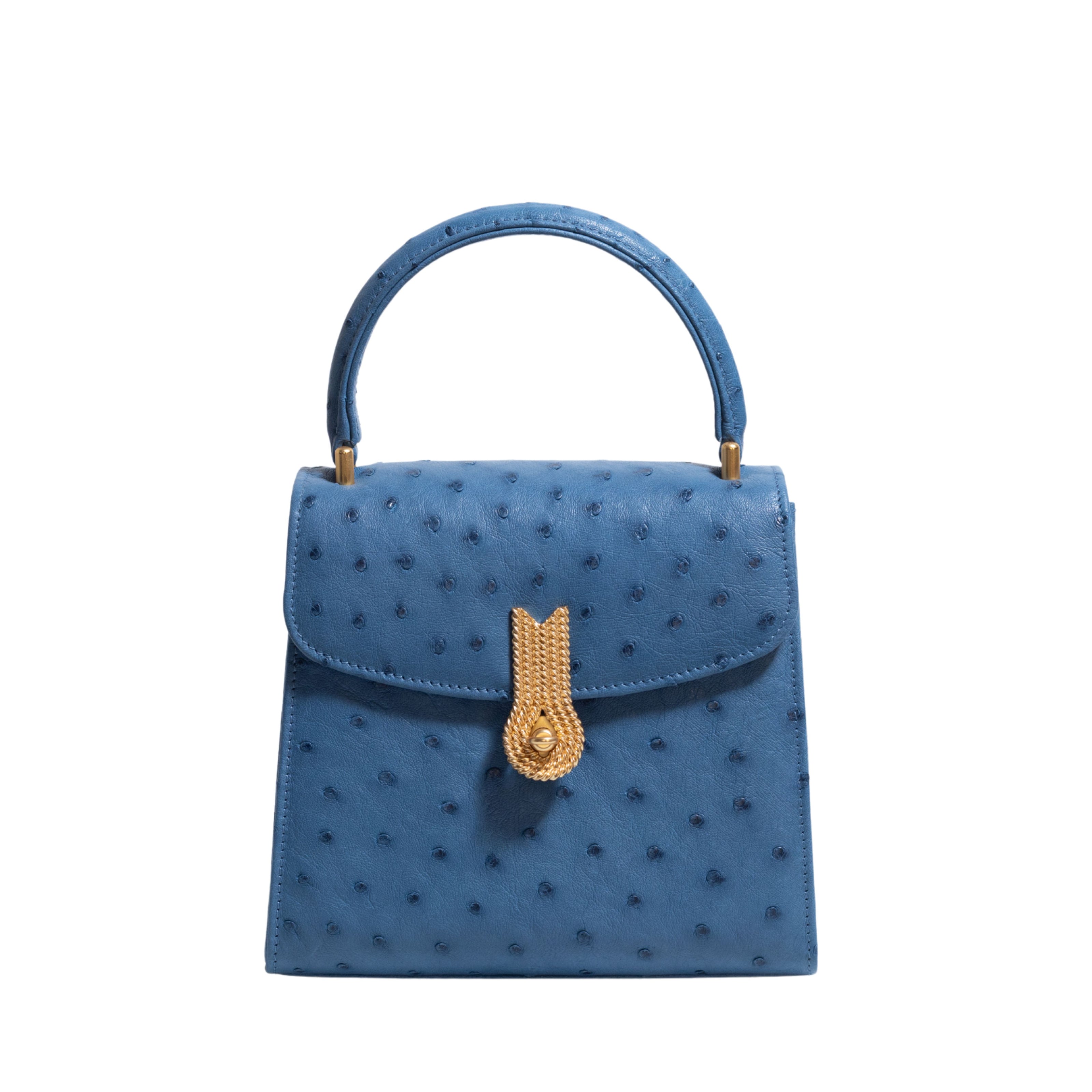 QUEEN HANDBAG OSTRICH JEANS