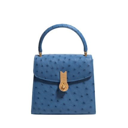 QUEEN HANDBAG OSTRICH JEANS