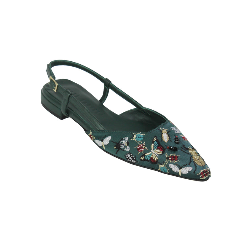 QUEEN SLINGBACK INSECTA GREEN